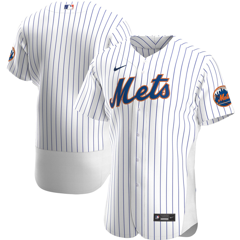 2020 MLB Men New York Mets Nike White Home 2020 Authentic Official Team Jersey 1